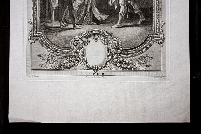 1780s フランス 32c 息子の帰還 繊細な宗教的銅版画 図版 キリスト教 アンティーク