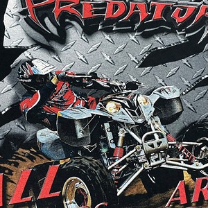 【POLARIS】企業系 乗り物系 オートモービル ポラリス プレデター Tシャツ バックプリント ワンポイントロゴ イラスト Predator 半袖 黒 US古着