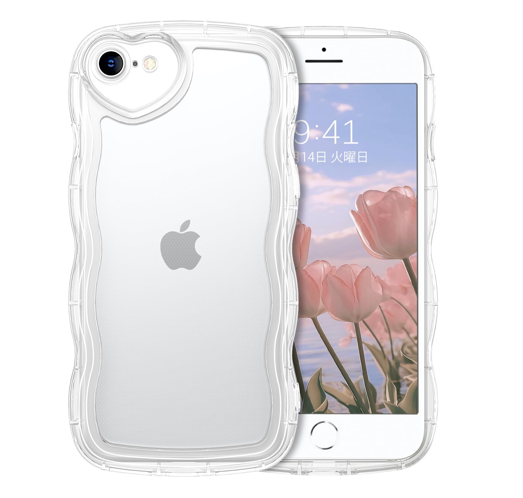 GUAGUA iPhone Se ケース クリア ウェーブ いphone Se第3世代 Se第2世代 7 8 se2 se3 ソフト 純透明 ケースTPU ウェーブ 人気 バンパー 耐衝撃 超軽量 薄型 ストラップホール付き ハットカメラ アイフォン SE3 SE2 8 7 4.7インチ用カバー(クリア 純透明 )