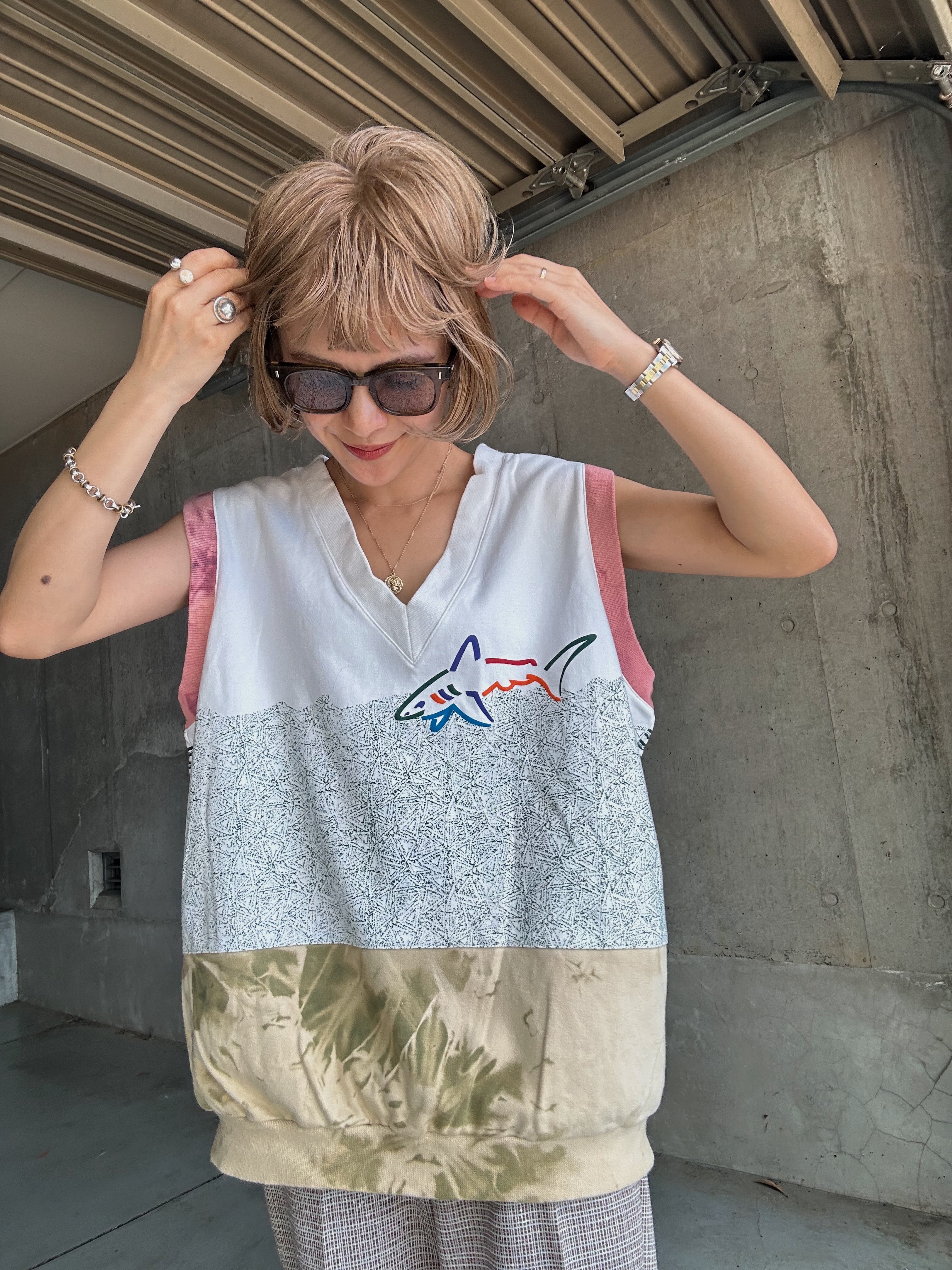 (CS1983)90’s Reebok v-neck vest “Greg Norman Collection”