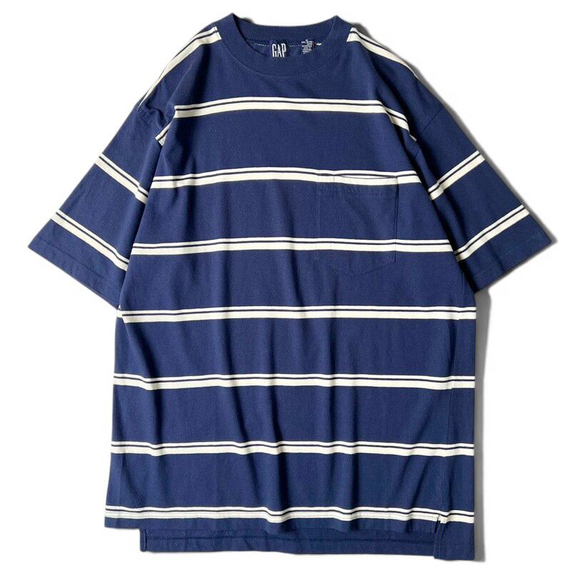 メンズ GOODカラー 90s〜00s old GAP ボーダー ポケT Tシャツ M