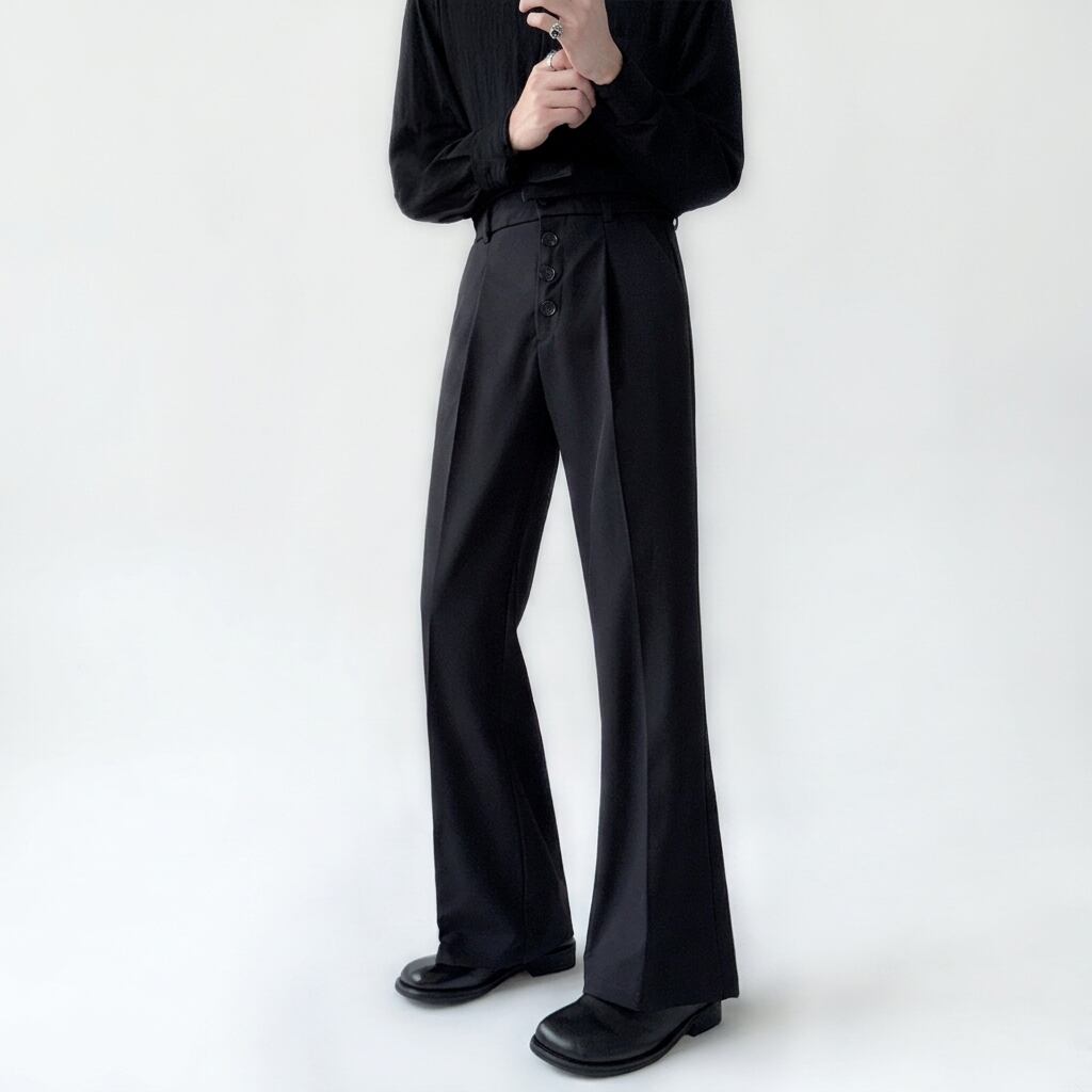 ボタンフロント ワイドフレアパンツ 10206