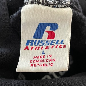 【Russell】カレッジ アーチロゴ ネブラスカ大学 UNIVERSITY OF NEBRASKA 刺繍ロゴ パーカー スウェット フーディー フットボール hoodie L us古着