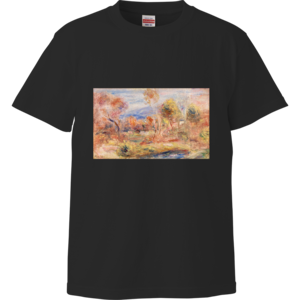 林の中の小空地（ルノワール）：厳選名画Tシャツコレクション（ブラック）・ルノワールグッズ・ルノワール展グッズ・美術館グッズオンライン通販人気・ミュージアムショップグッズ・絵画グッズ・美術館お土産・ギフト【安心の送料込・税込】