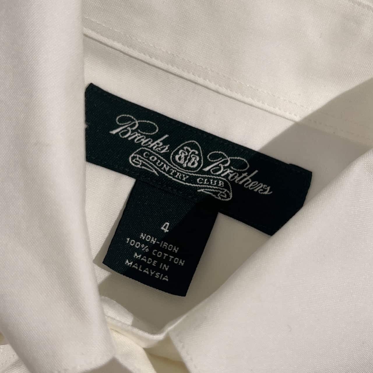 Brooks Brothers ブルックスブラザーズ NON-IRON BD ボタンダウン 長袖 ロングシャツ 4/ホワイト系 100% レディース
