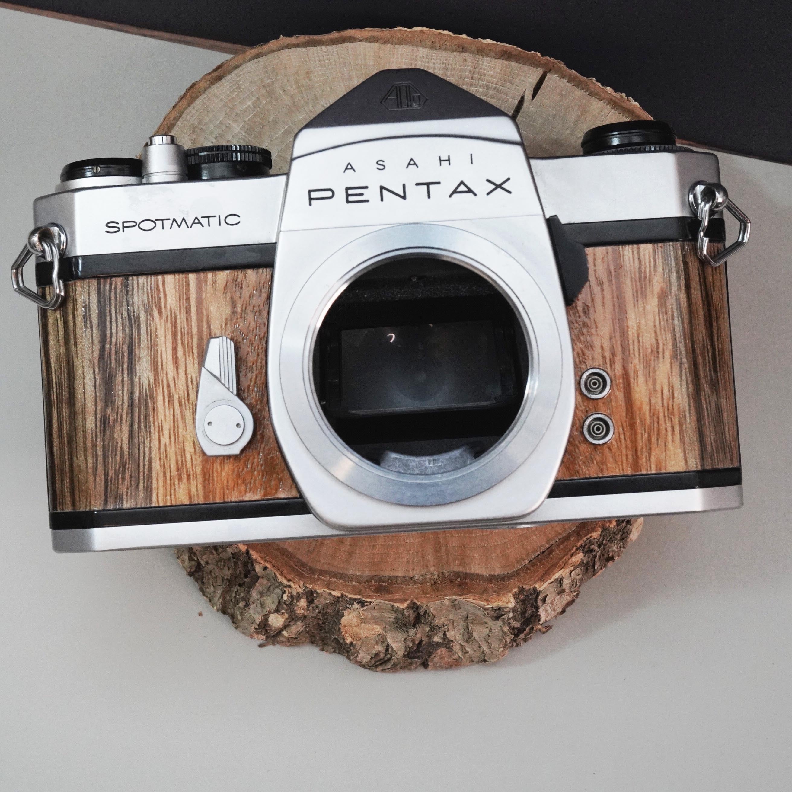 ウォルナット Pentax Spotmatic レトロフィルムカメラ レンズ付き 受注