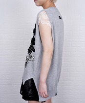 COOLAパッチ&レースVネックニットベスト (GRAY)　CQ-46102