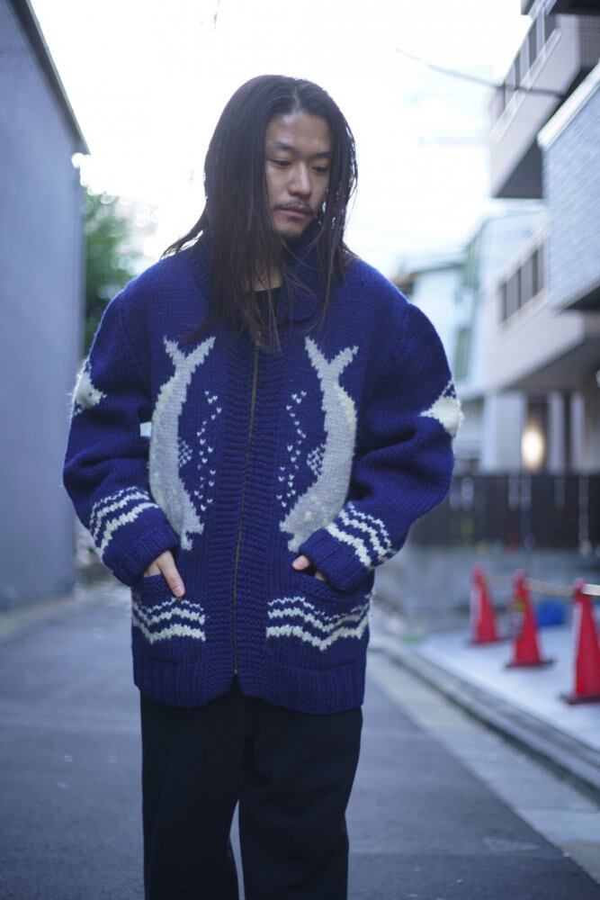 新品 Mary knit cowichan ニット ネイビー 紺 新品 Mary knit cowichan ニット ネイビー 紺