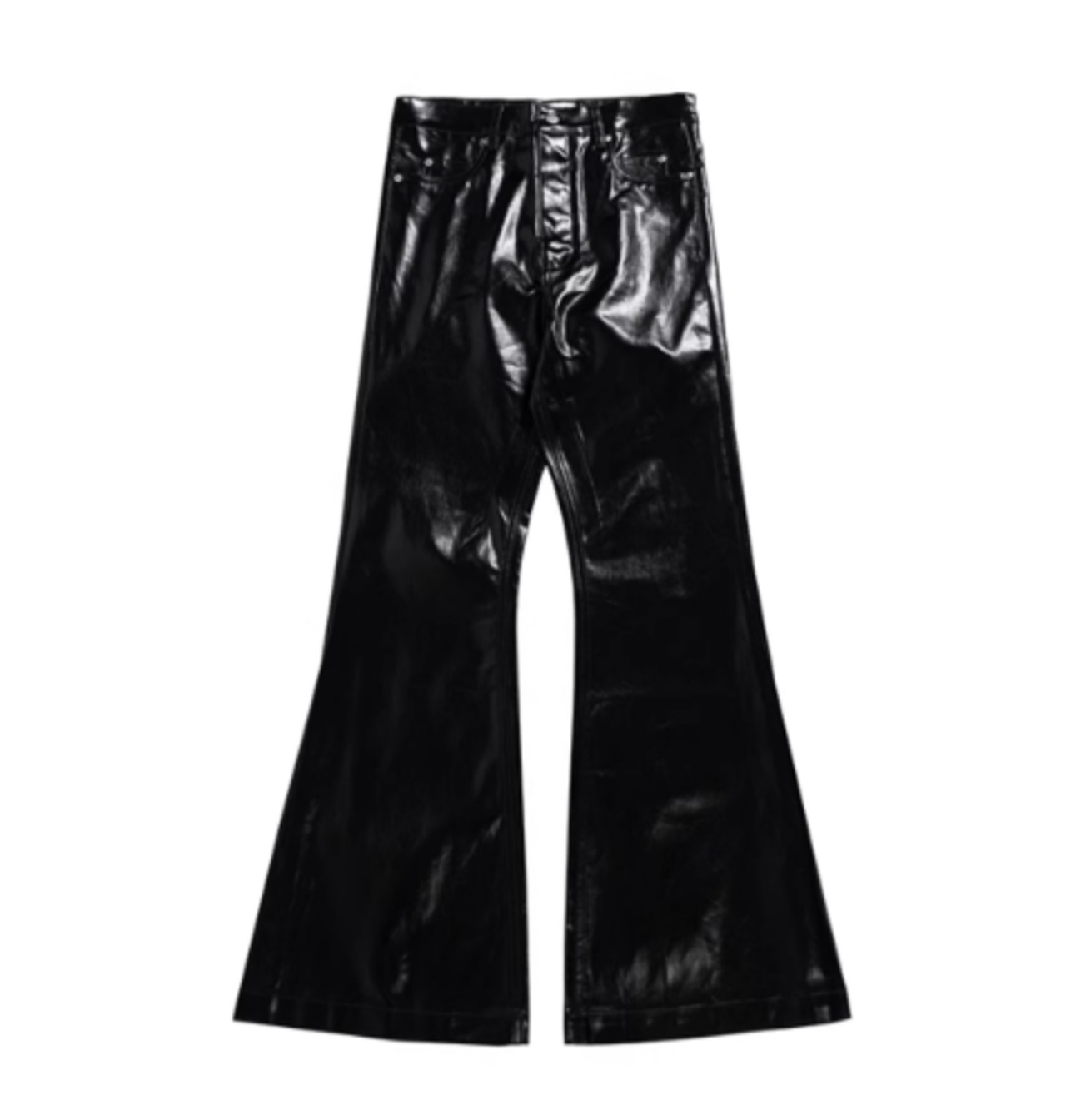 luster black coating flare denim - 8