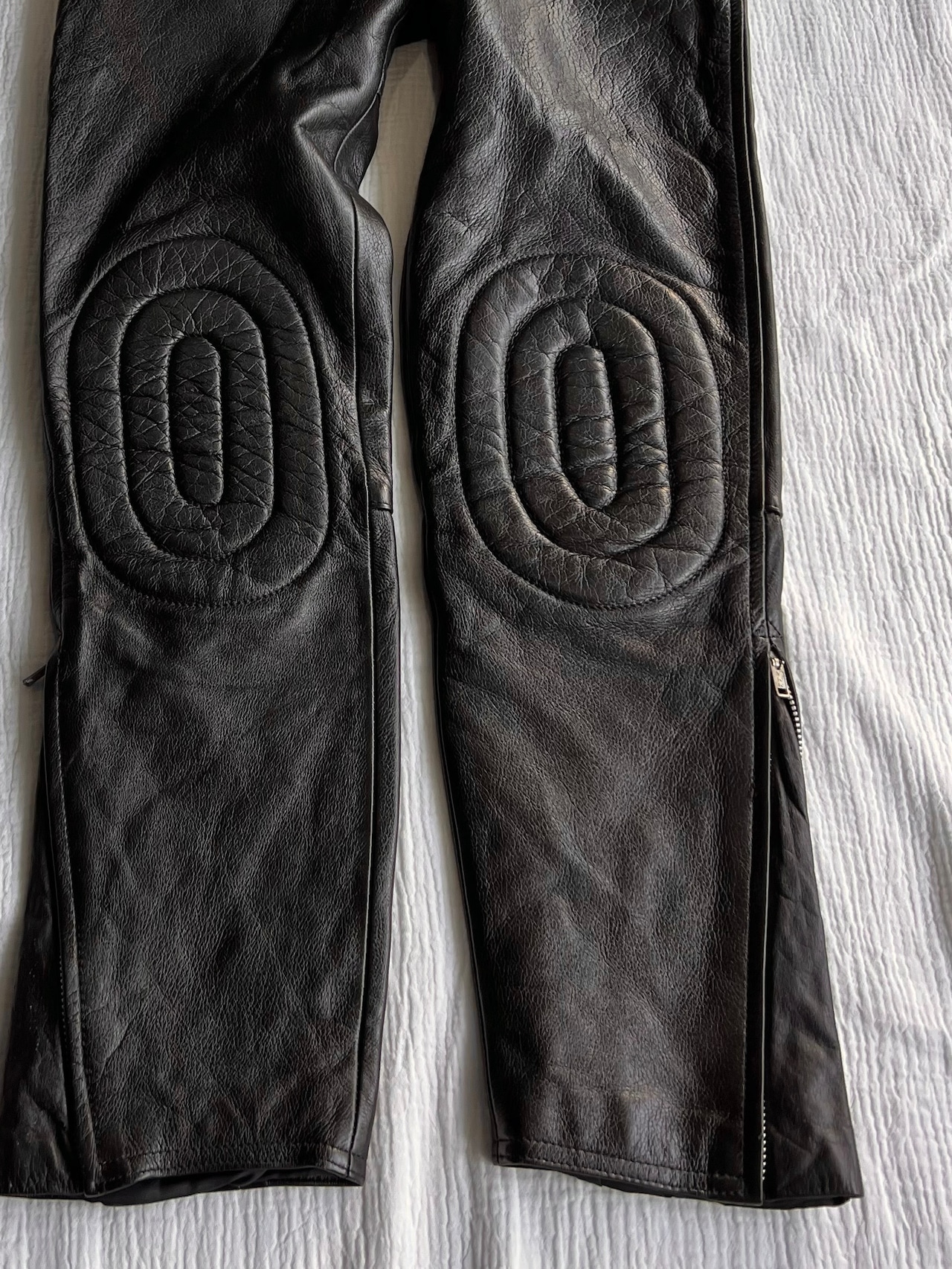 "Vintage" Waist Belt Gimmick Leather Pants