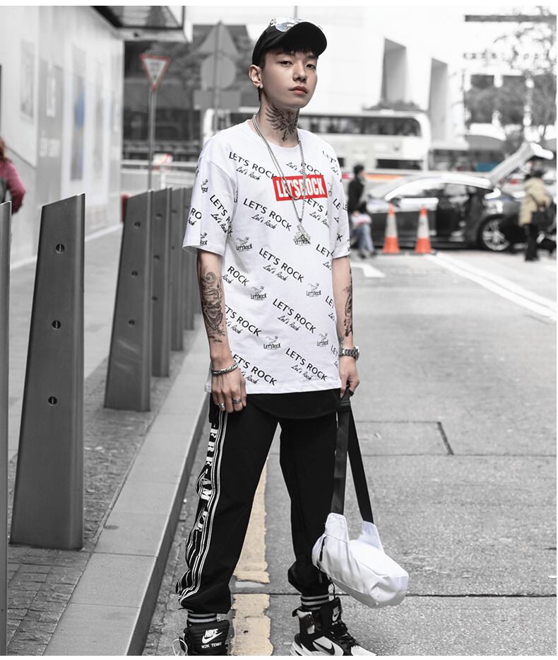 全2色 Tシャツ カットソー プリント カジュアル ストリート 