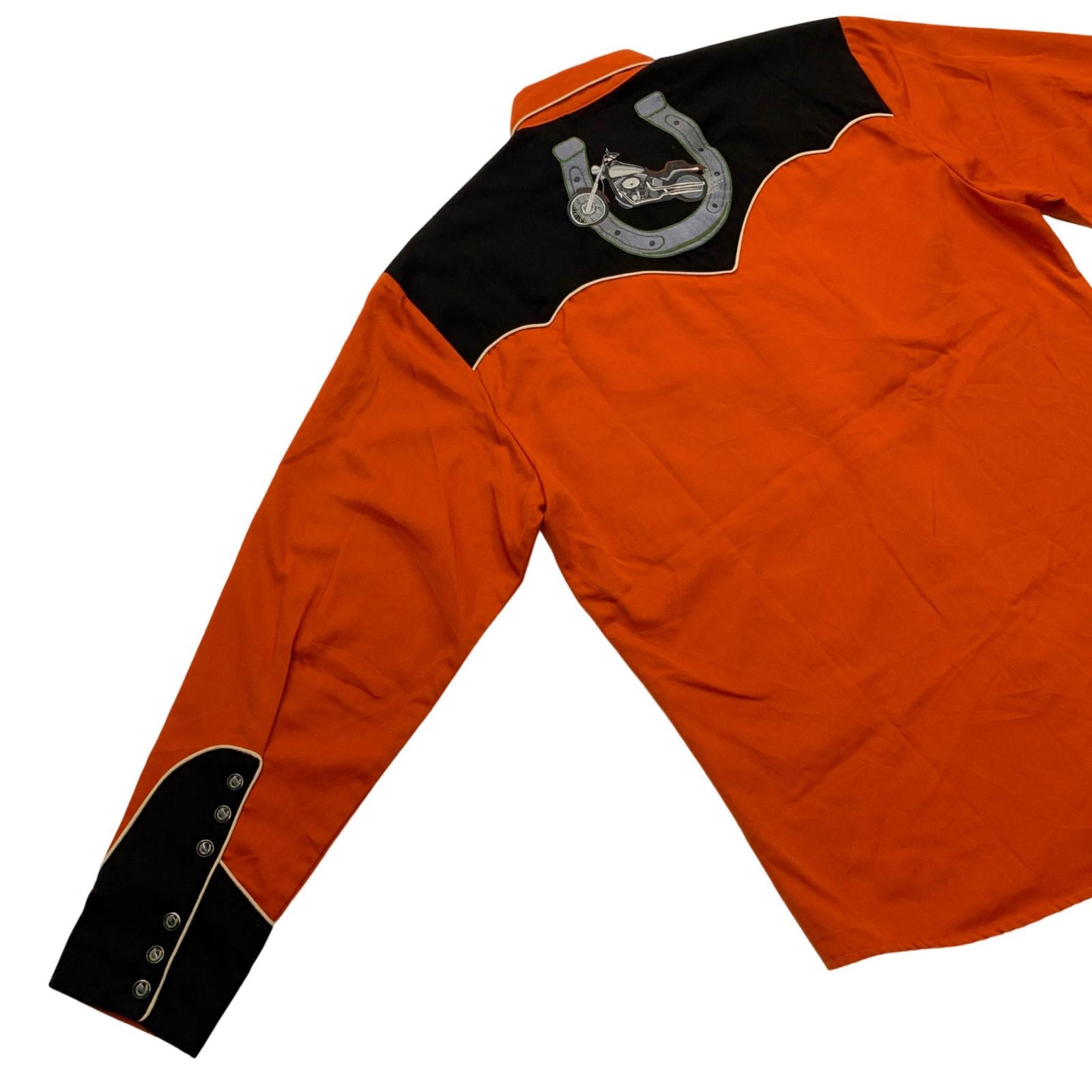 90s Scully ウエスタンシャツ Scully 90年代 バイク刺繍 ウエスタンシャツ オレンジ | 古着屋 EAGLEBASE