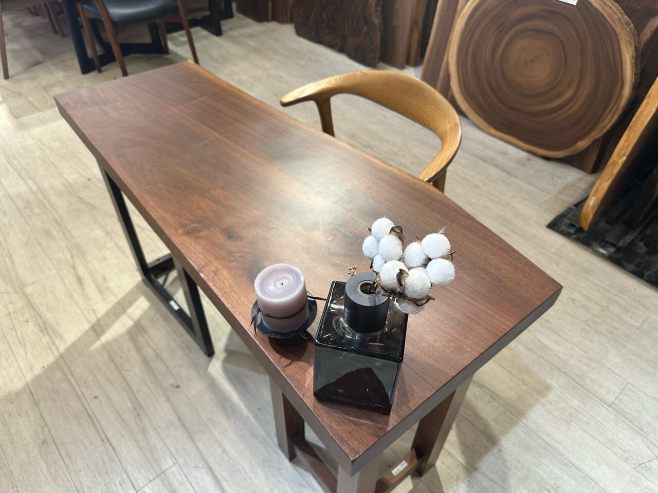 ウォールナット_1200×470-395×55_柏店_テーブル天板/一枚板 242190-10