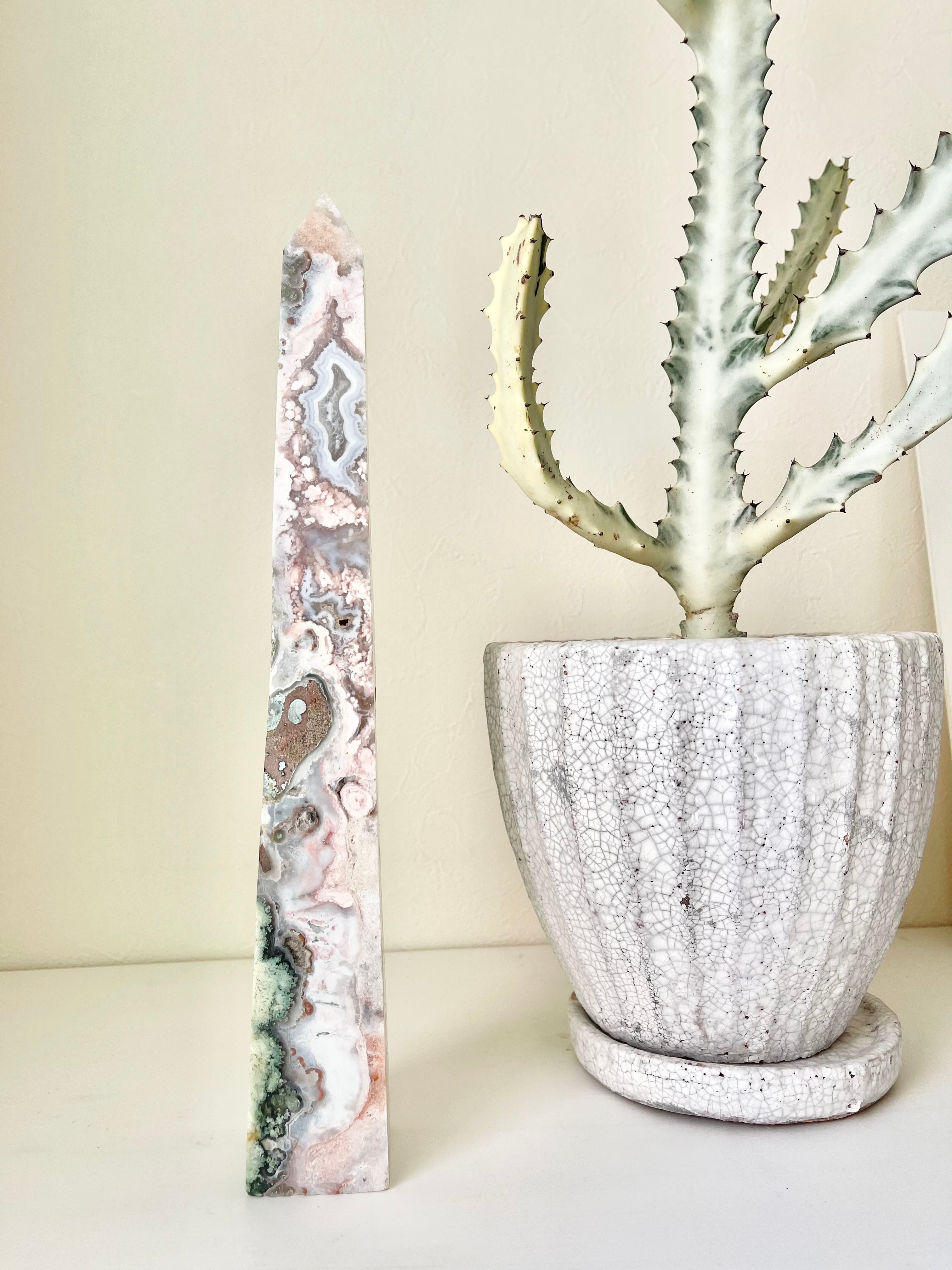 Pink amethyst tower 35cm