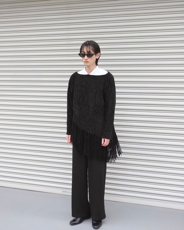asymmetric fringe knit