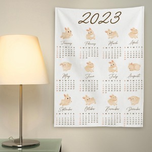2023 rabbit fabric calendar 5types / ラビット ファブリック カレンダー うさぎ 韓国インテリア雑貨