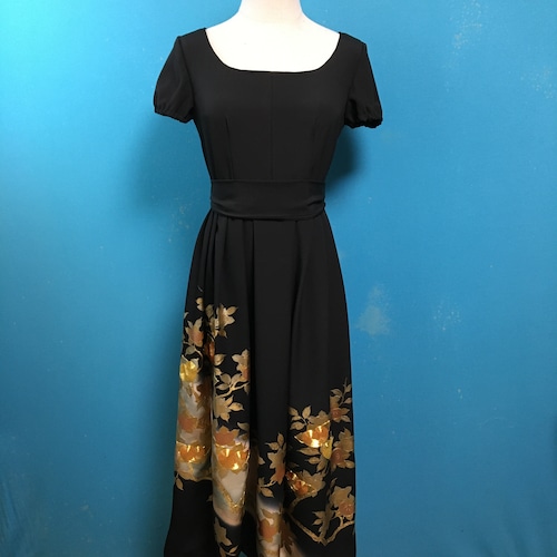 Vintage black kimono dress/ US 6