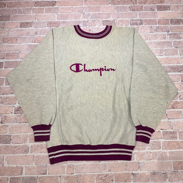 1990s CHAMPION REVERSE WEAVE SWEAT SHIRT "LOGO&RIBLINE"