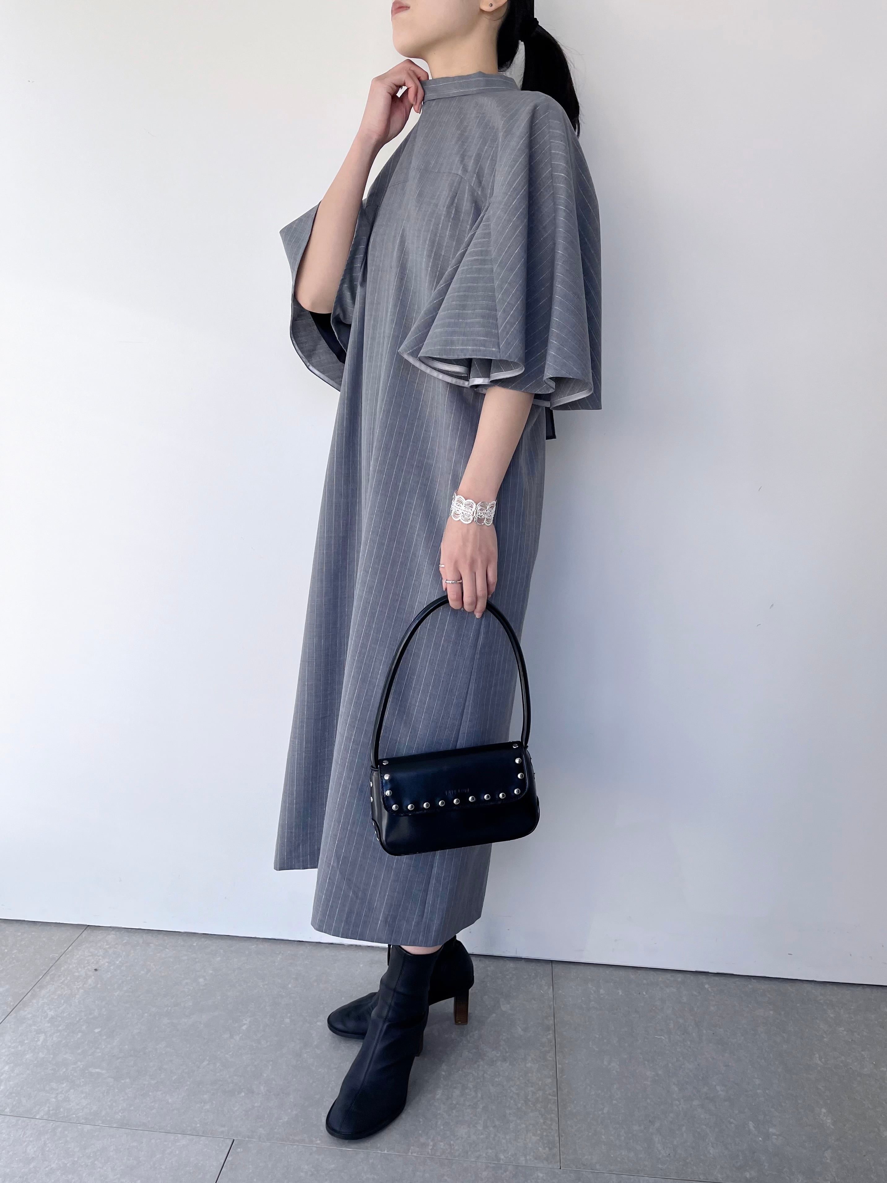 美品⭐︎ミュベール　MUVEIL ロングワンピース　ストライプ　洗える　36 MUVEIL ラメストライプワンピース | KOKO