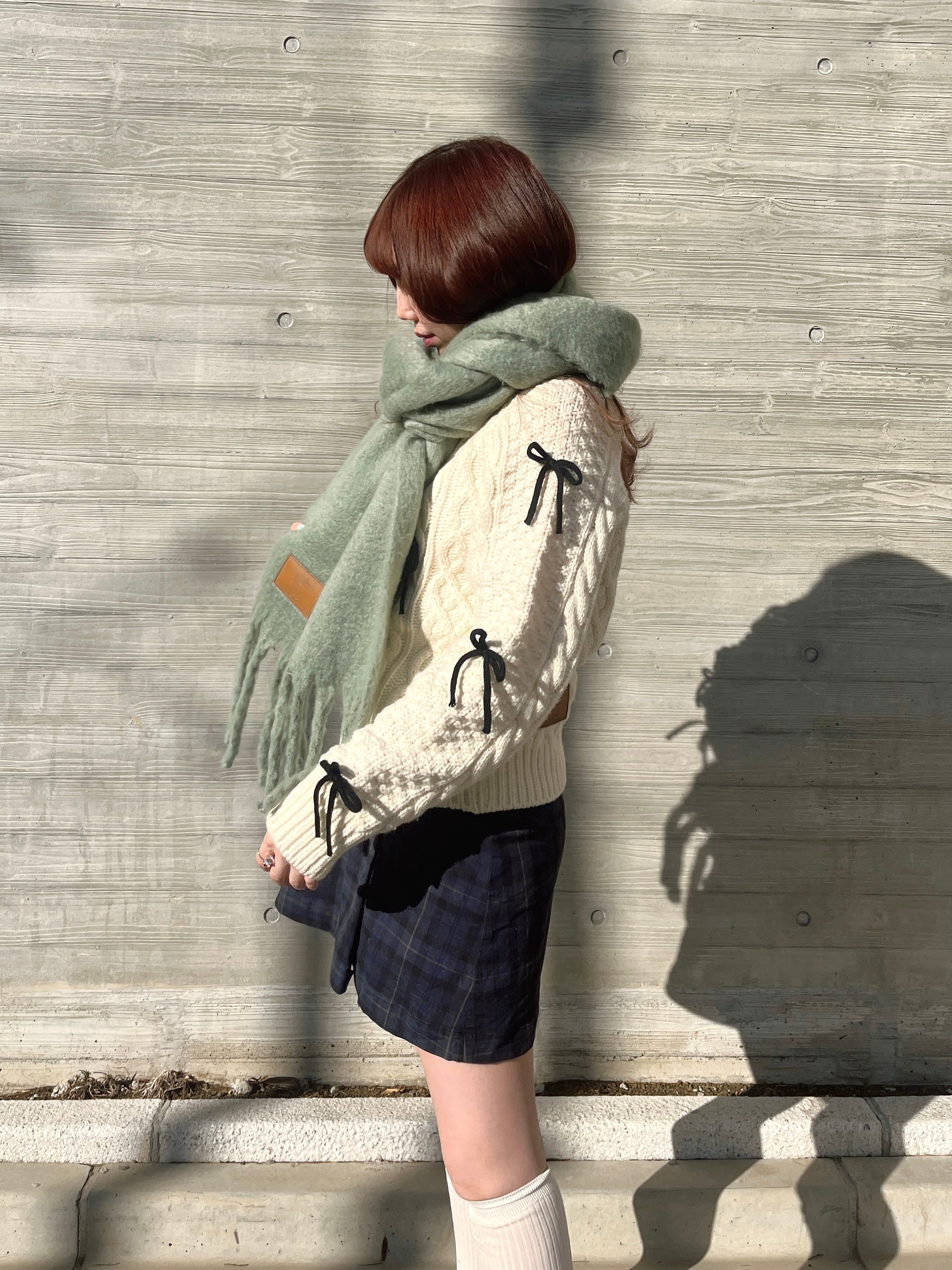 ★値下げ★ヨウジヤマモト Big マフラー 編み込み ブラック ビッグマフラー ☆値下げ☆ヨウジヤマモト Big マフラー 編み込み ブラック