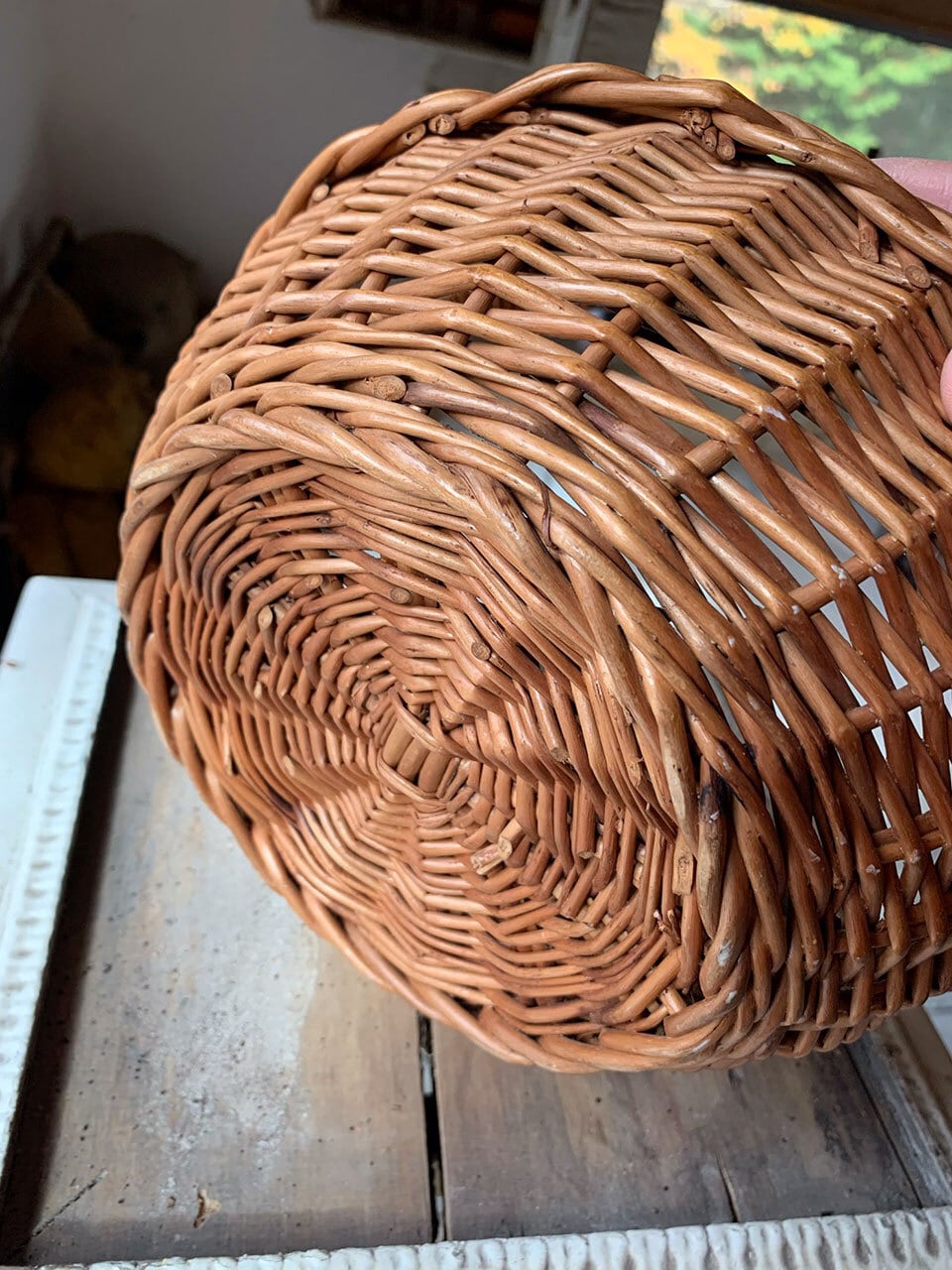 ラウンドミニパニエ かご 丸形バスケット | Brocante de La Cocotte