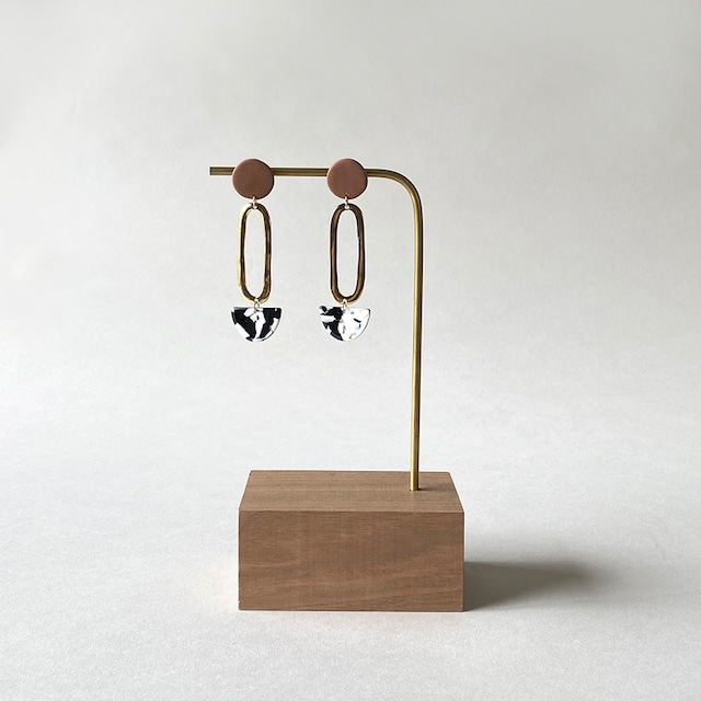 Brass Oval Combination earrings