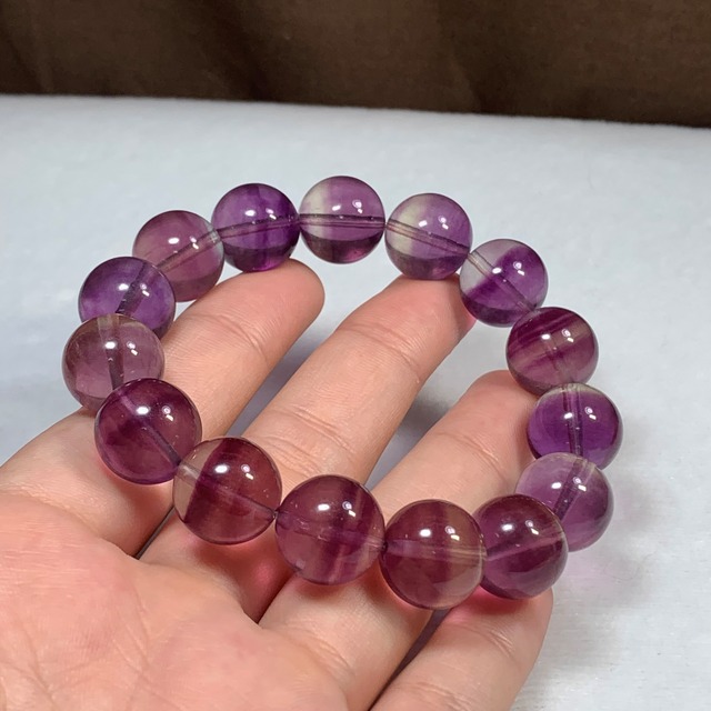 11.レア✩発色美✩パープルフローライトブレスレット