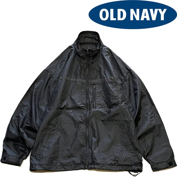 1点物◇GAP系オールドネイビー黒ナイロンジャケット中古ビッグサイズ