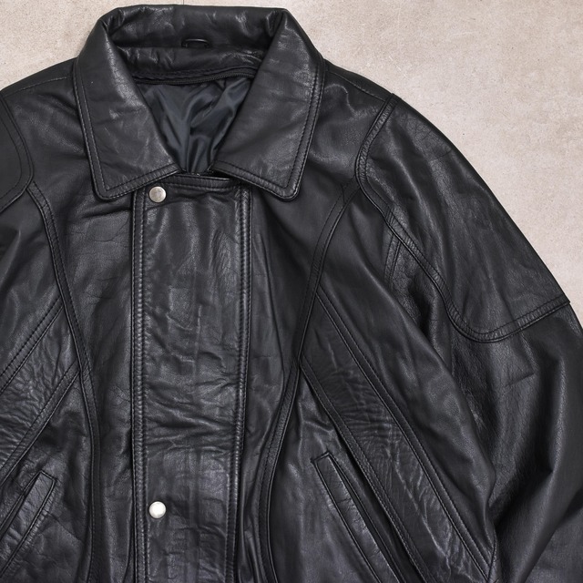 90s～ Black leather blouson