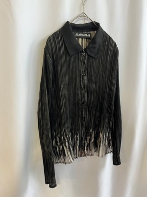 Feather pleated vintage long sleeve blouse