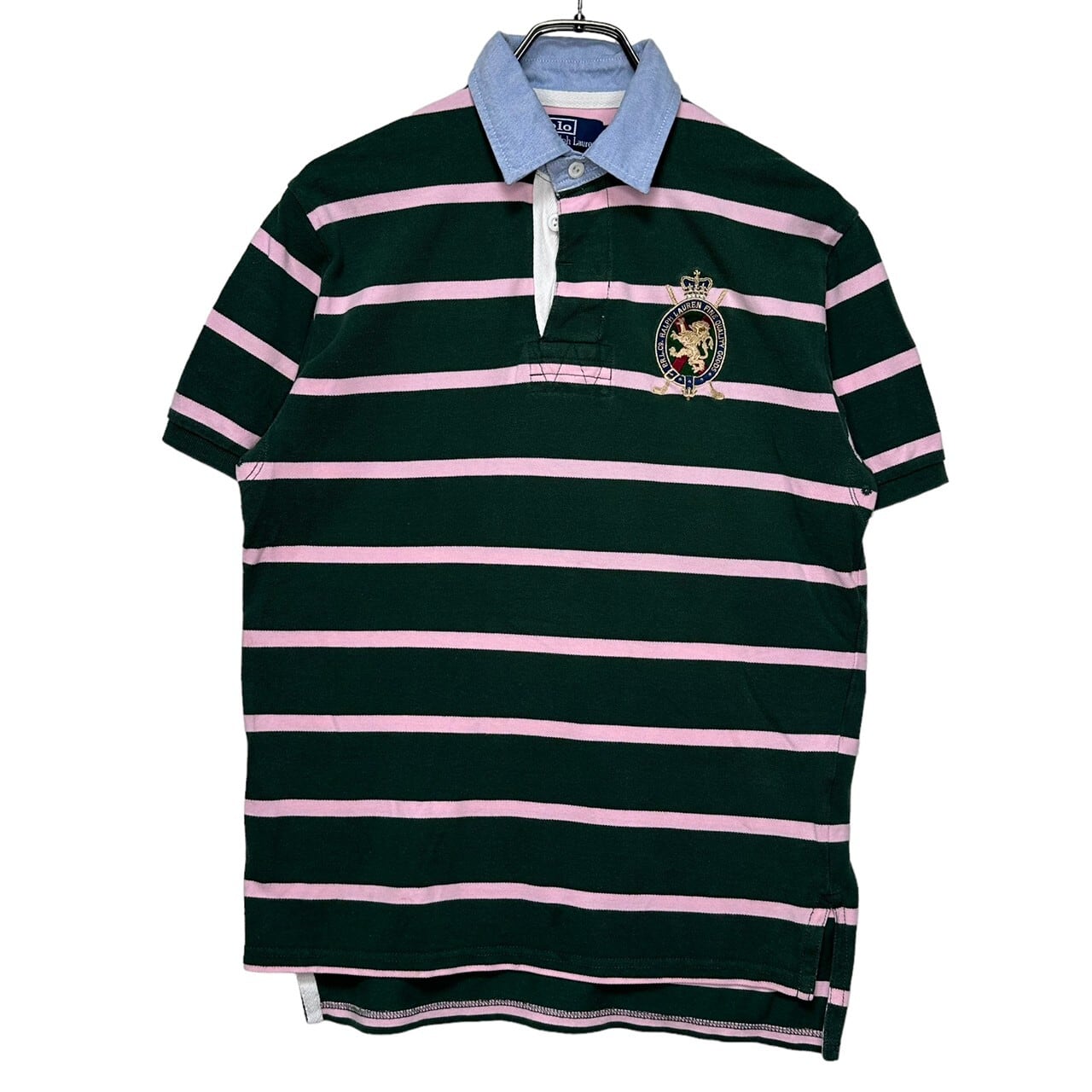 POLO by RALPH LAUREN ラガーシャツ S ボーダー 刺繍 | 古着屋OLDGREEN