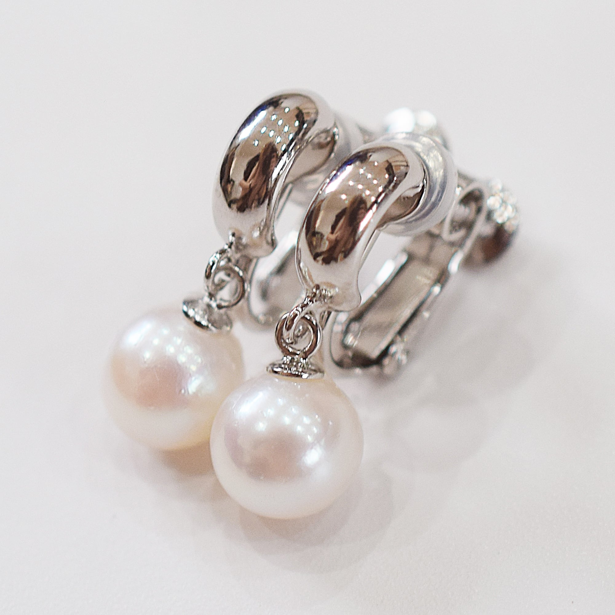 【新品・百貨店商品／総本店】1868天女級イヤリングクリップアコヤ真珠ブラ最強珠 pearl672］7.5mm - 8mm イヤリング あこや真珠 パール 本真珠 SV925