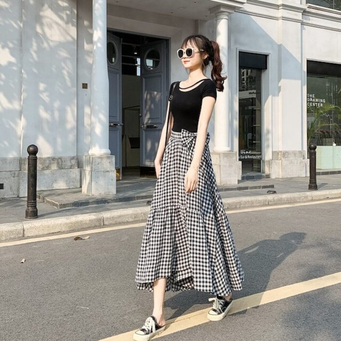 未使用 ロンハーマン ギンガムチェック ギャザースカート イエロー 