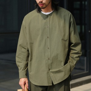 プレーンノーカラー ワイドフォルムシャツ a-0970