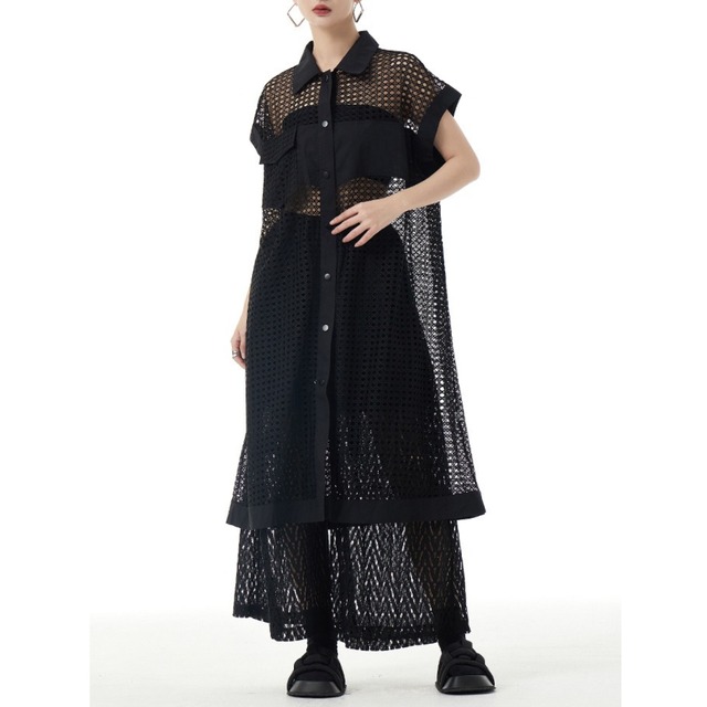 Mesh long shirts 【2color】 C0105