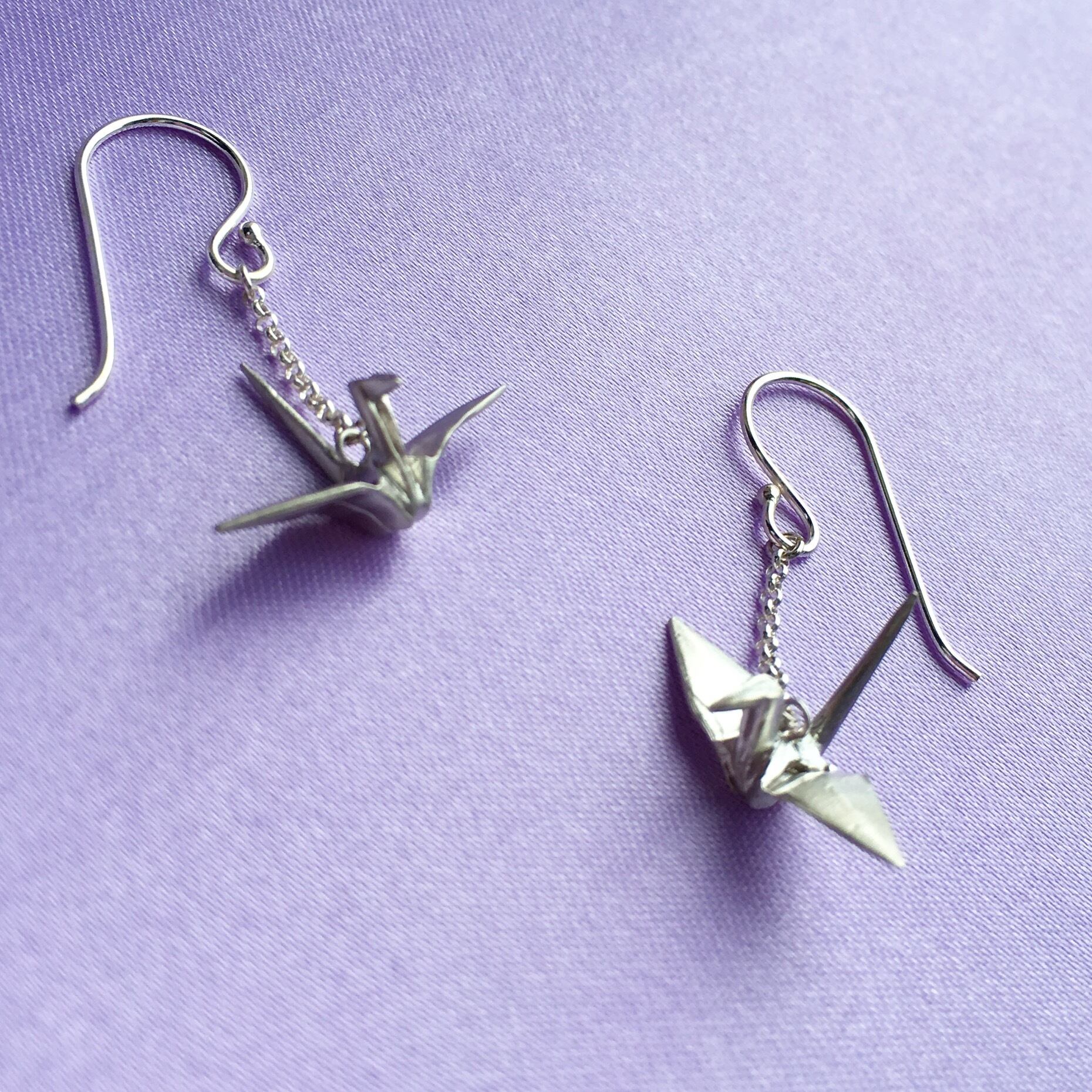 折り鶴ピアス | ワイズ工房