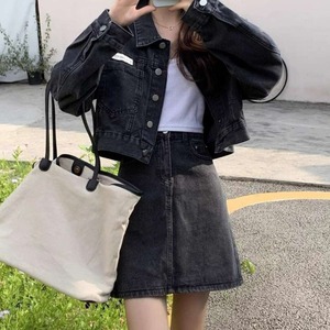Cropped Denim Jacket + High-Waisted Mini Skirt Set-Up  lsu02