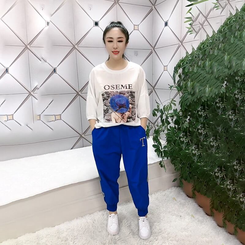 カジュアルスリーブTシャツ 刺繍 大きめサイズ ヨーロピアン ミックスインファッション40564733280