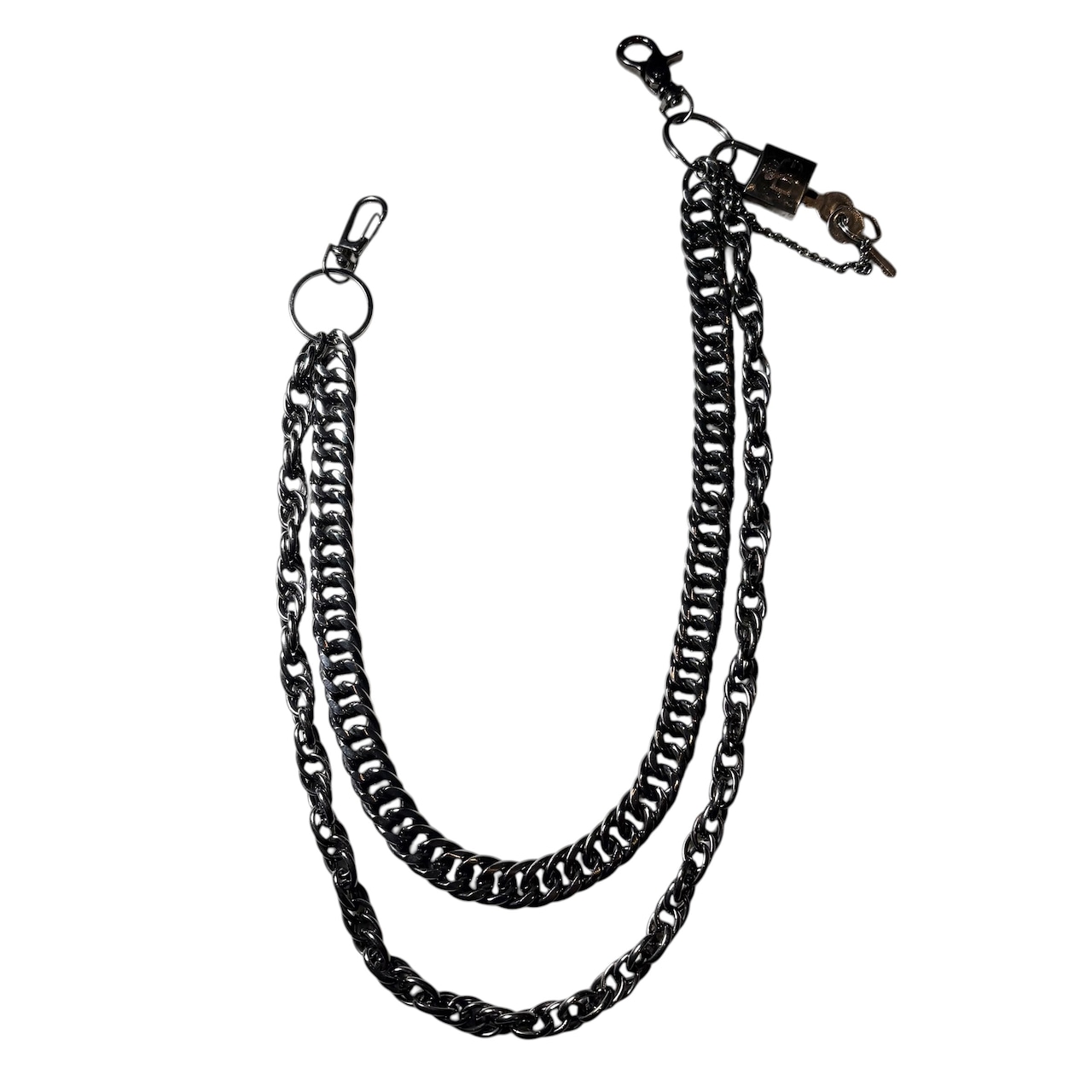 DOLCE&GABBANA black coating metal wallet chain