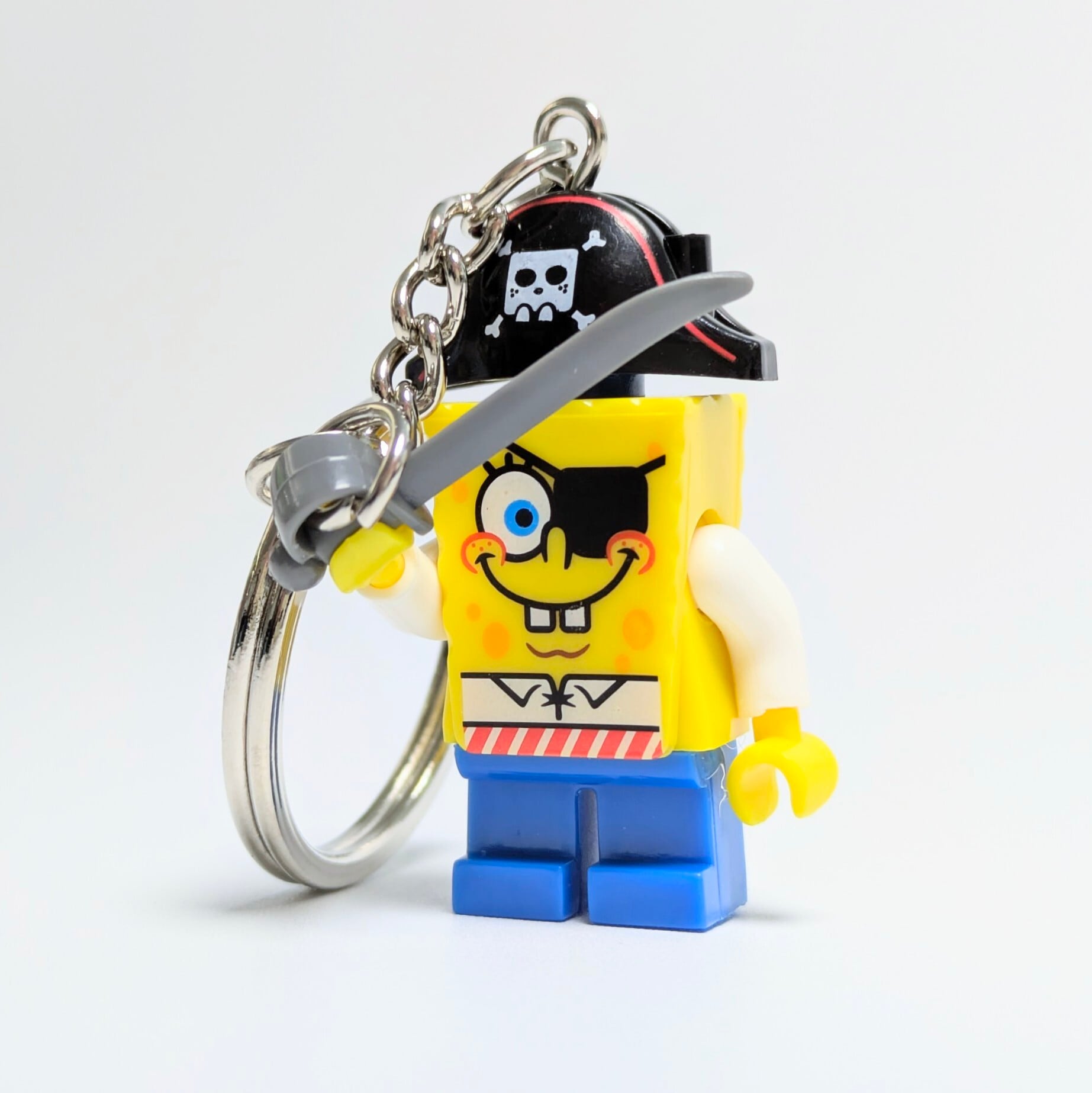 ★ブロックフィギュアキーホルダー★【 SpongeBob SquarePants / スポンジボブ 】『 スポンジボブ / パトリック 』海賊ver. / パイレーツボブ 〚アメリカン雑貨 アメトイ〛