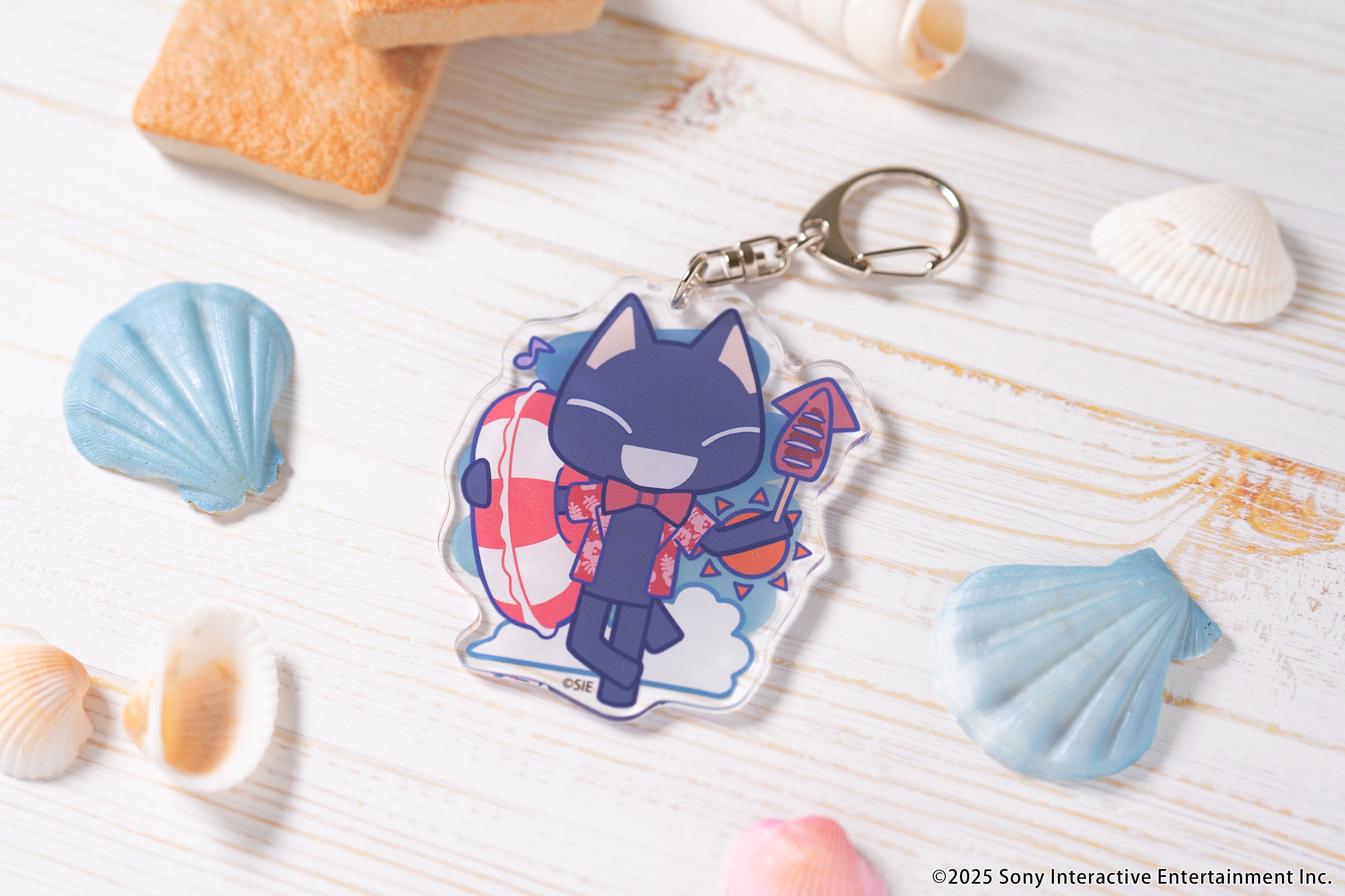 どこでもいっしょ 海でもいっしょ アクリルキーホルダー クロ<海ver