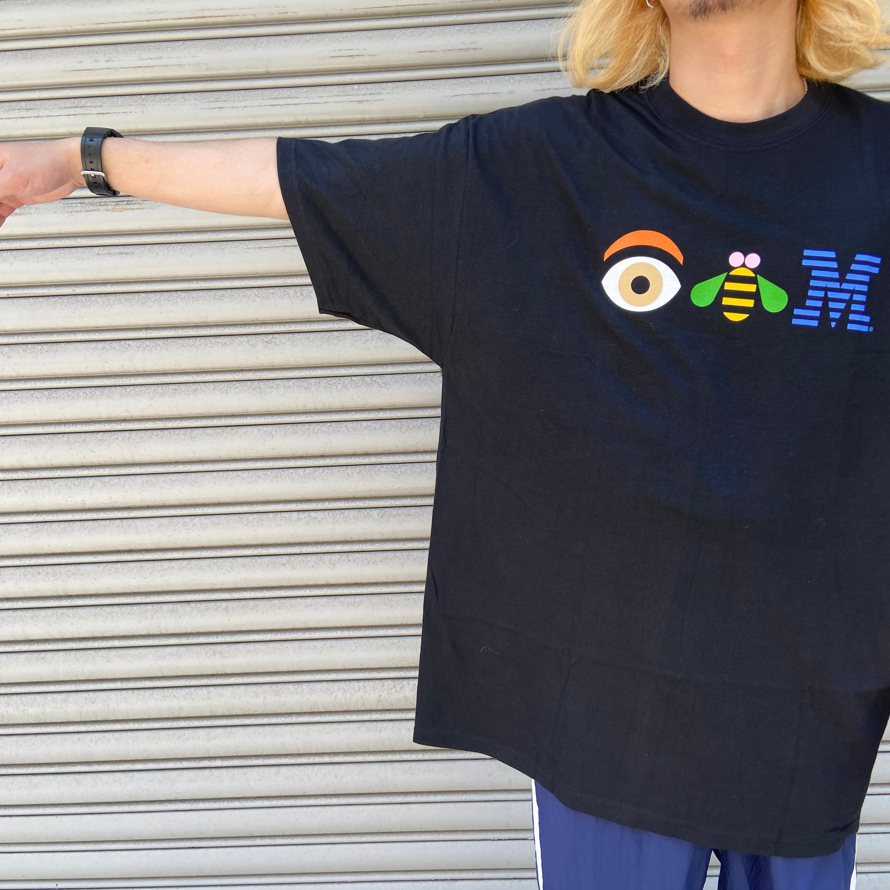 00s IBM 企業ロゴプリントTシャツ カンパニーTシャツ ブラック XL