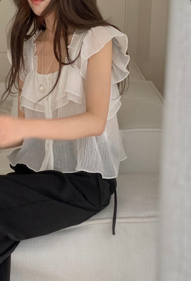 (予約) miel  / Nature 2way frill blouse 4color