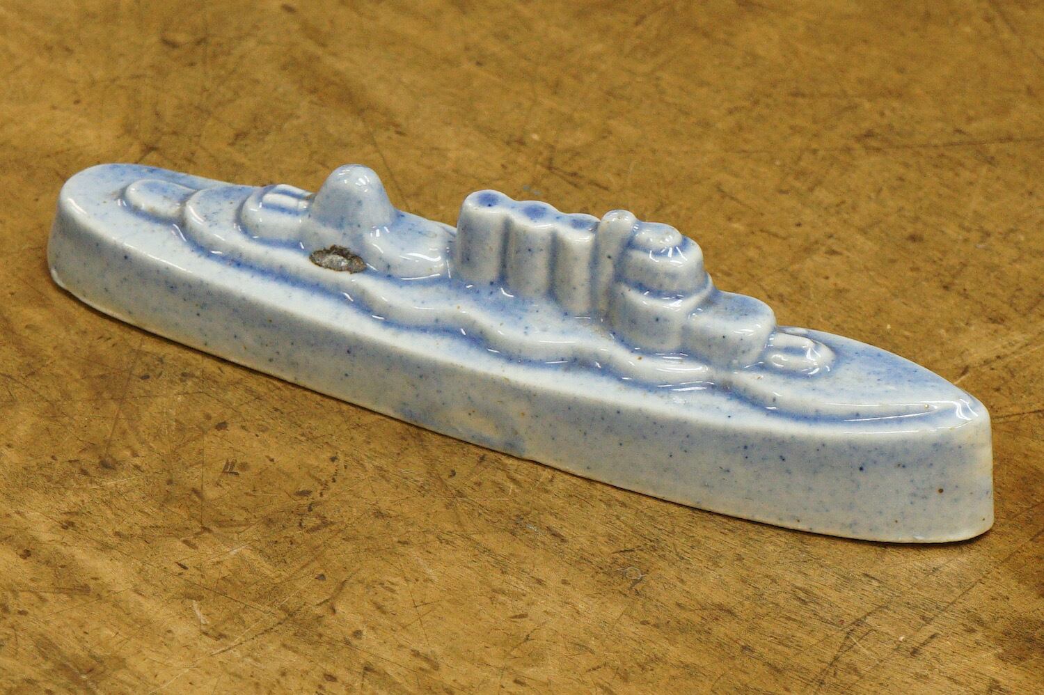 横須賀海軍工廠 昭和11年大演習観艦式記念 文鎮 古銅製