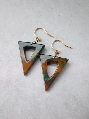 Jasper  - Graphical Hook Earrings  -