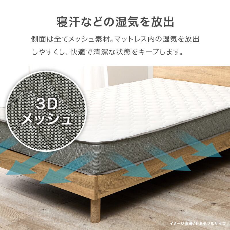 【完成品】ポケットコイルマットレス 圧縮ロールタイプ 4サイズ展開 寝具 一人暮らし ワンルーム 幅80cm