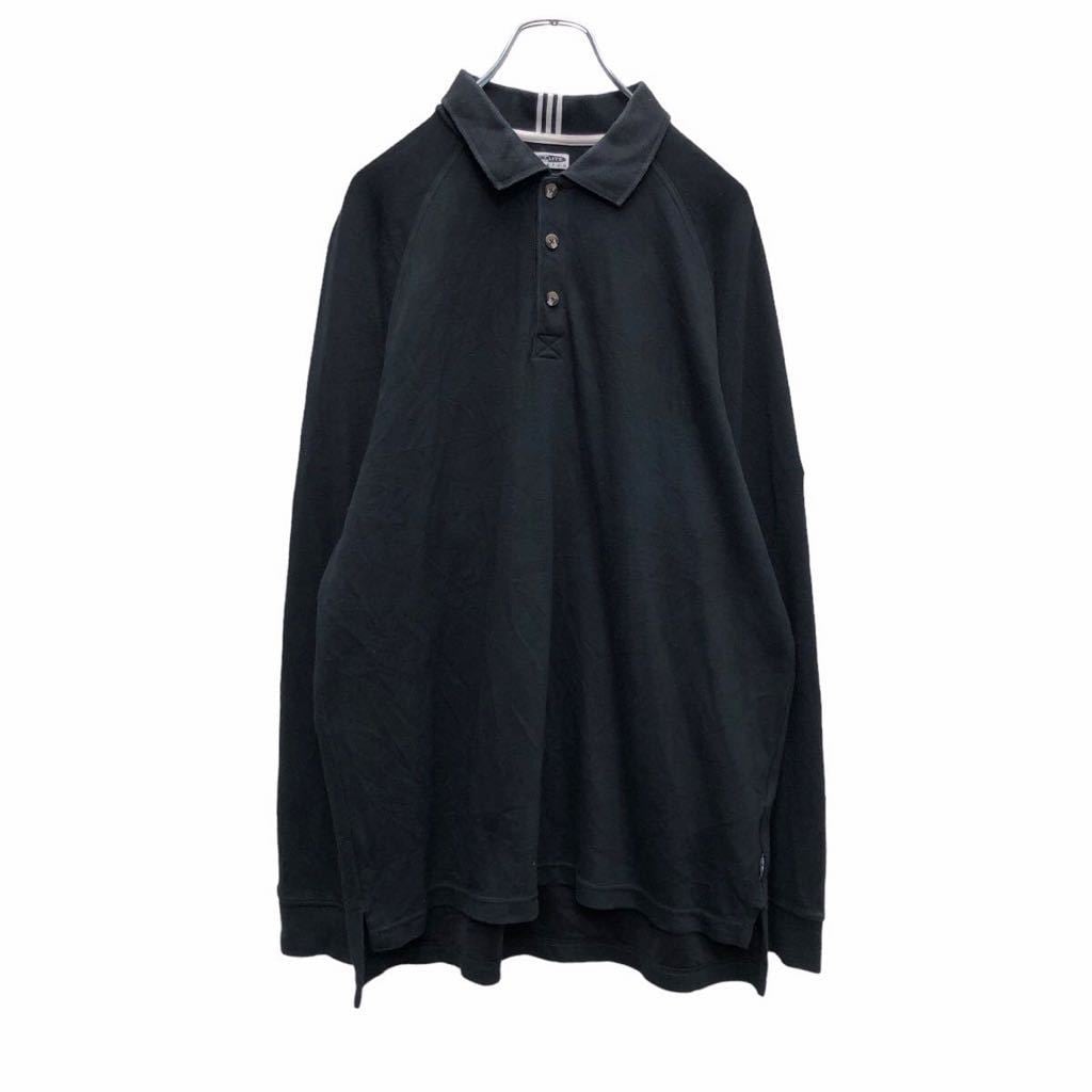 adidas 長袖 ポロシャツ L ブラック ホワイト アディダス