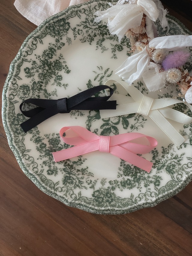 【送料無料】brillance ribbon hair clip 2set