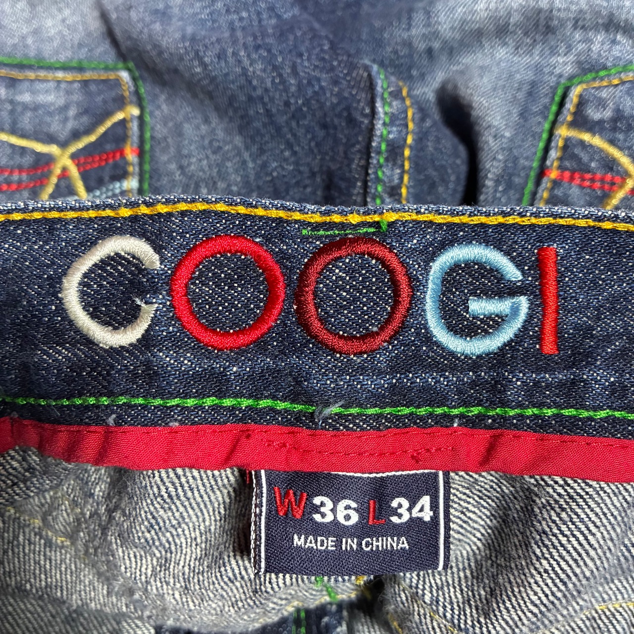 COOGI Hip Hop デニムショーツ 刺繍 ブルー W36 クージー