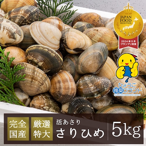2026年3月17日（火）発送【さりひめ特大】完全国産 活あさり5kg